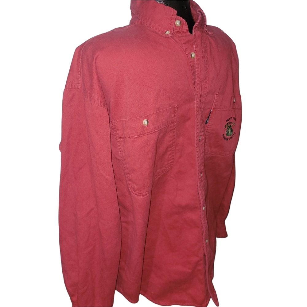 Vintage 90's Point Zero Men's Red Button-Up Casual Cotton Shirt M - Picture 5 of 8